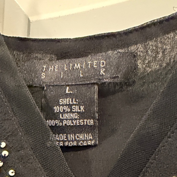 The Limited Black Silk Beaded Top - Picture 2 of 5